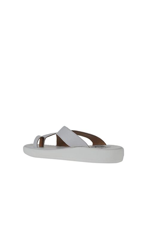 Bueno Shoes Beyaz Kırık Deri Kadın Parmak Arası Terlik 01wy2308 - Görsel 6