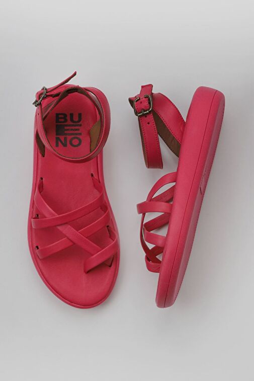 Bueno Shoes Fuşya Deri Kadın Parmak Arası Sandalet 01wy2315 - Görsel 2