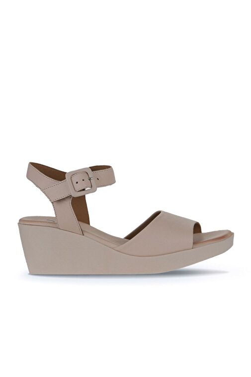 Bueno Shoes Pembe Pembe Deri Kadın Dolgu Topuklu Sandalet 01wy2400 - Görsel 3