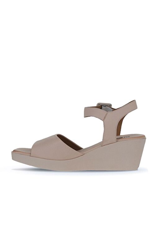 Bueno Shoes Pembe Pembe Deri Kadın Dolgu Topuklu Sandalet 01wy2400 - Görsel 5