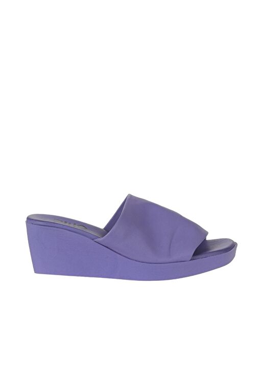 Bueno Shoes Lila Deri Kadın Dolgu Topuklu Terlik 01wy2404 - Görsel 3