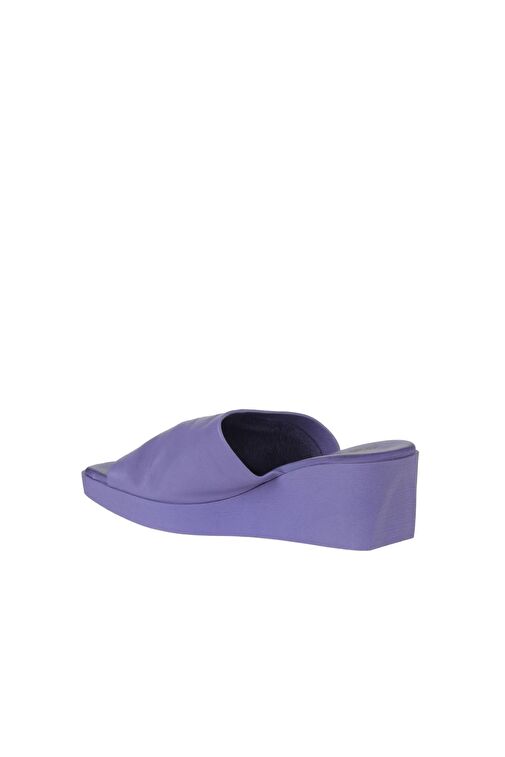 Bueno Shoes Lila Deri Kadın Dolgu Topuklu Terlik 01wy2404 - Görsel 6