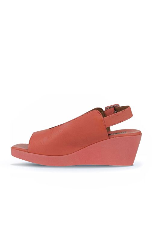 Bueno Shoes Mercan Deri Kadın Dolgu Topuklu Sandalet 01wy2405 - Görsel 5