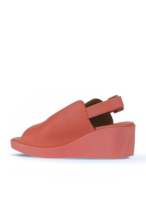 Bueno Shoes Mercan Deri Kadın Dolgu Topuklu Sandalet 01wy2405 - Görsel 6