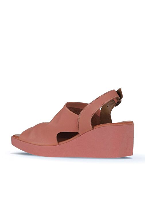 Bueno Shoes Pembe Deri Kadın Dolgu Topuklu Sandalet 01wy2407 - Görsel 6