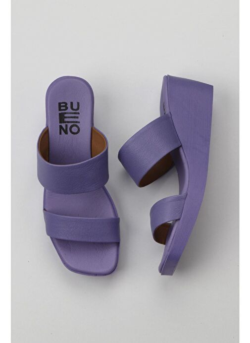Bueno Shoes Lila Deri Kadın Dolgu Topuklu Terlik 01wy2409 - Görsel 2