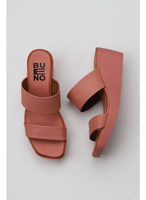 Bueno Shoes Pembe Deri Kadın Dolgu Topuklu Terlik 01wy2409 - Görsel 2