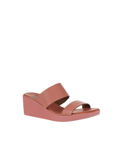 Bueno Shoes Pembe Deri Kadın Dolgu Topuklu Terlik 01wy2409 - Görsel 4