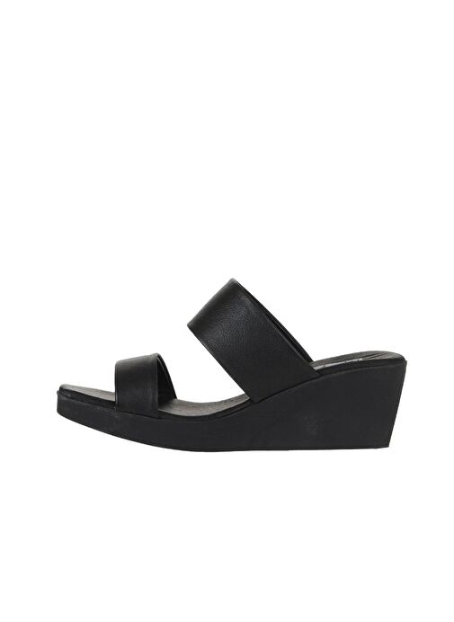 Bueno Shoes Siyah Deri Kadın Dolgu Topuklu Terlik 01wy2409 - Görsel 5