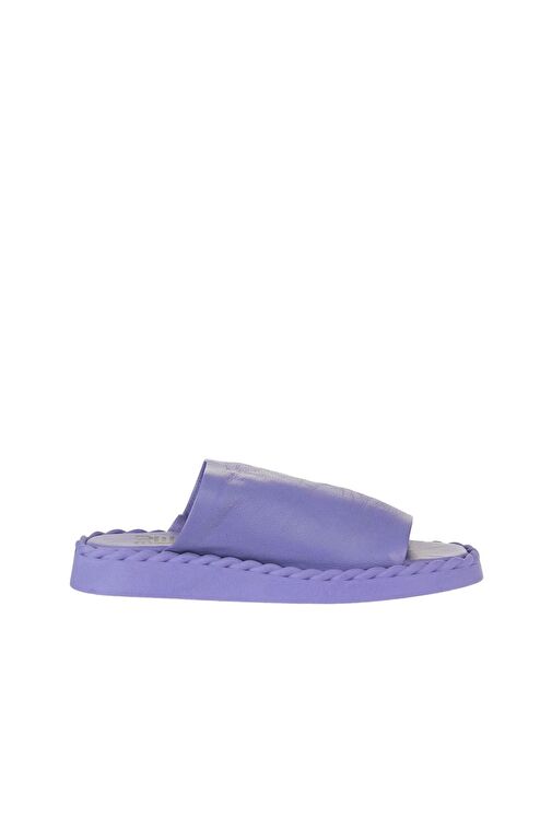 Bueno Shoes Lila Deri Kadın Düz Terlik 01wy9109 - Görsel 3