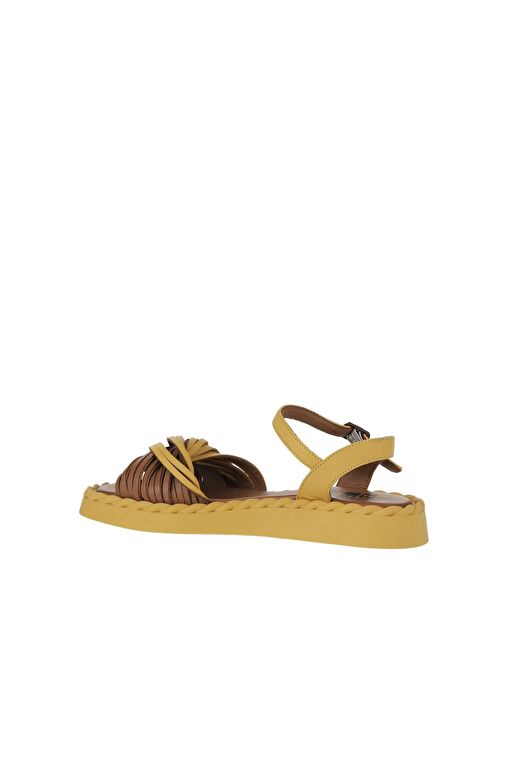 Bueno Shoes Sarı Deri Kadın Düz Sandalet 01wy9110 - Görsel 6