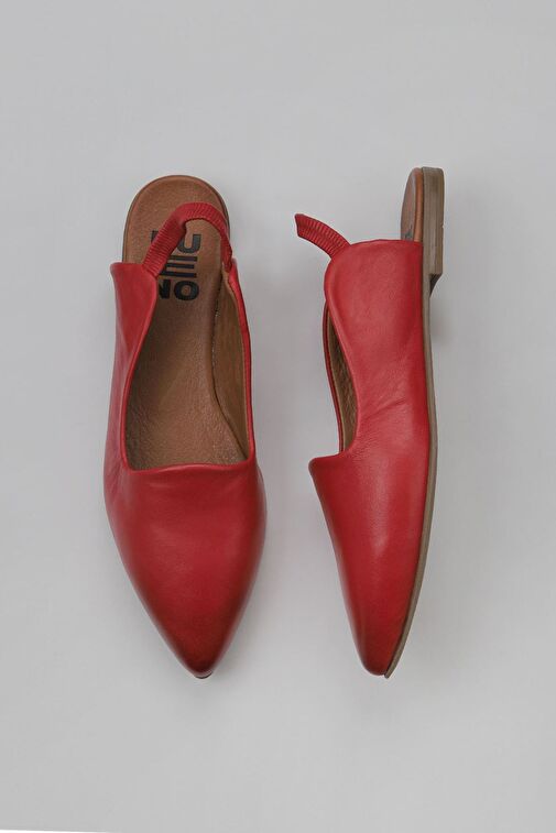 Bueno Shoes Kırmızı Deri Kadın Düz Sandalet 01wy1802 - Görsel 2