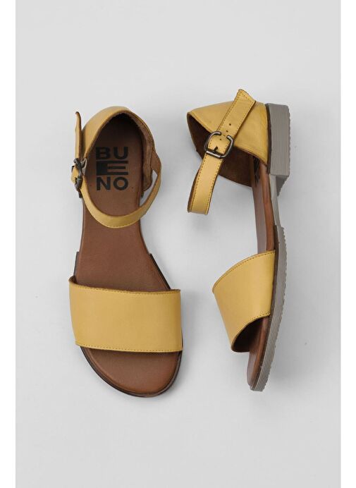 Bueno Shoes Sarı Deri Kadın Sandalet 01wy2502 - Görsel 2