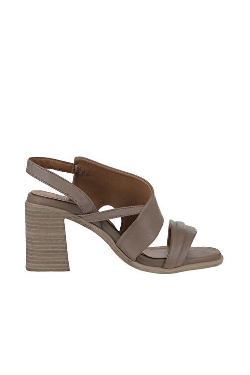 Bueno Shoes Gri Deri Kadın Topuklu Sandalet 01wy3705 - Görsel 3