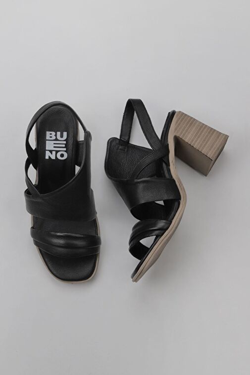 Bueno Shoes Siyah Deri Kadın Topuklu Sandalet 01wy3705 - Görsel 2