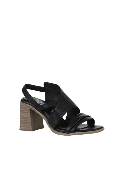 Bueno Shoes Siyah Deri Kadın Topuklu Sandalet 01wy3705 - Görsel 4