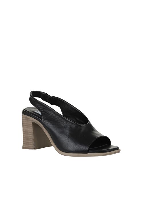 Bueno Shoes Siyah Deri Kadın Topuklu Sandalet 01wy3706 - Görsel 4