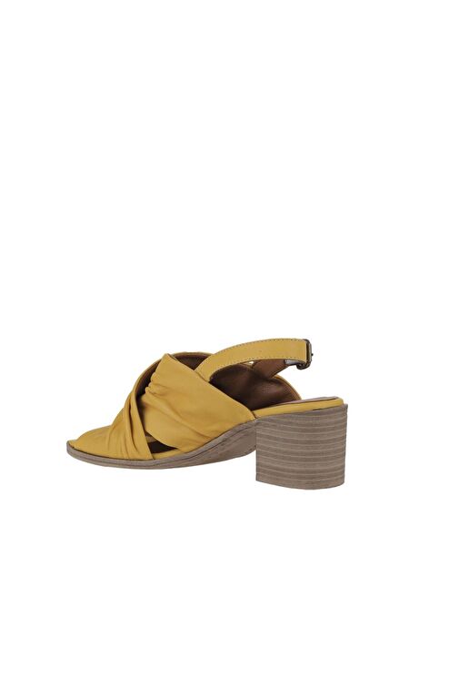 Bueno Shoes Sarı Deri Kadın Topuklu Sandalet 01wy4902 - Görsel 6