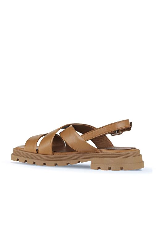 Bueno Shoes Taba Deri Kadın Düz Sandalet 01wy5501 - Görsel 6