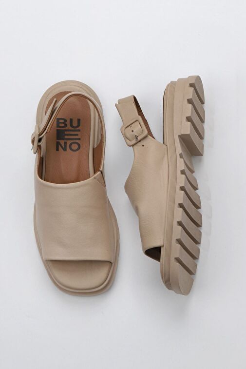 Bueno Shoes Vizon Deri Kadın Düz Sandalet 01wy5506 - Görsel 2