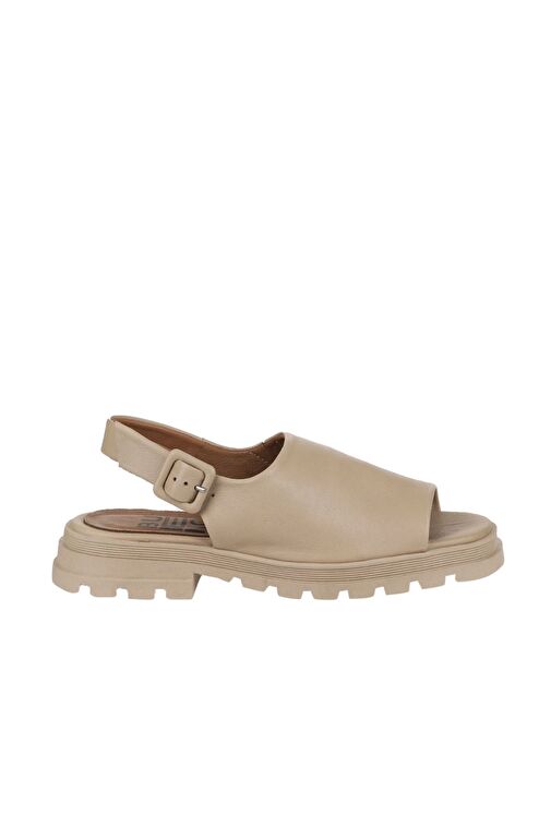 Bueno Shoes Vizon Deri Kadın Düz Sandalet 01wy5506 - Görsel 3