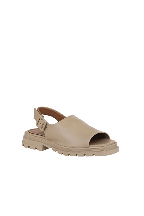 Bueno Shoes Vizon Deri Kadın Düz Sandalet 01wy5506 - Görsel 4