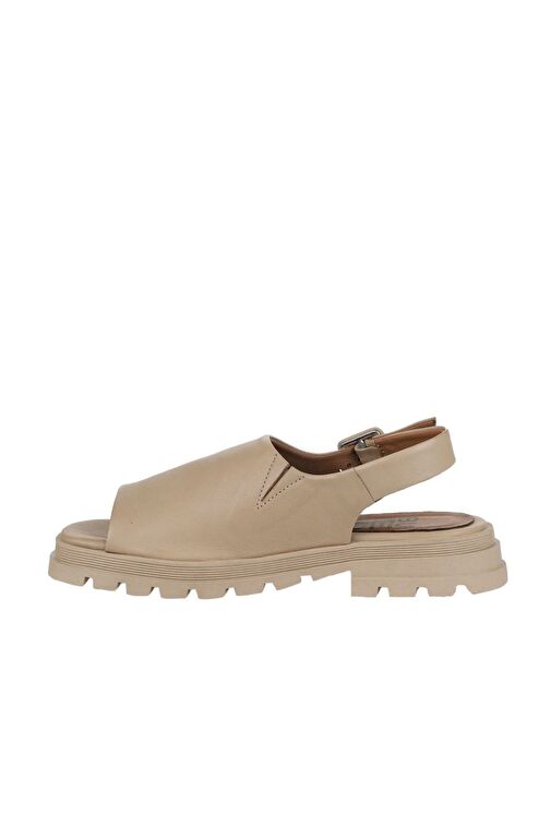 Bueno Shoes Vizon Deri Kadın Düz Sandalet 01wy5506 - Görsel 5