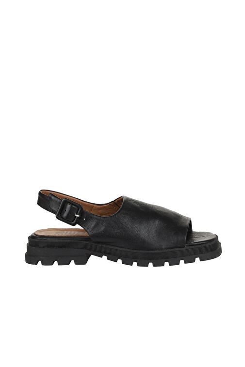 Bueno Shoes Siyah Khv Deri Kadın Düz Sandalet 01wy5506 - Görsel 3