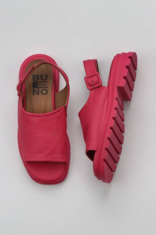 Bueno Shoes Fuşya Deri Kadın Düz Sandalet 01wy5506 - Görsel 2