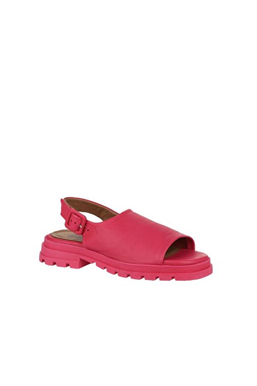 Bueno Shoes Fuşya Deri Kadın Düz Sandalet 01wy5506 - Görsel 4