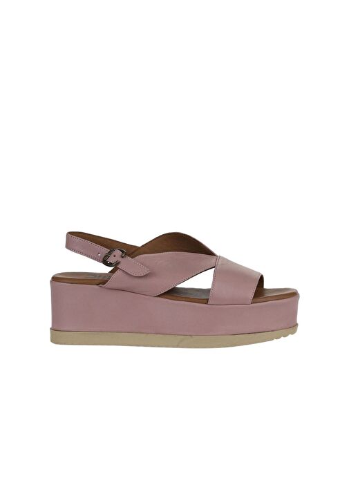 Bueno Shoes Gül Kurusu Deri Kadın Dolgu Topuklu Sandalet 01wy5800 - Görsel 3