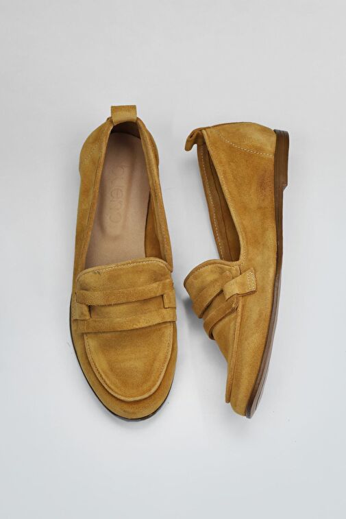 Bueno Shoes Sarı Süet Kadın Loafer 01wy6000 - Görsel 2
