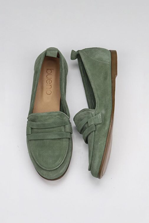 Bueno Shoes Yeşil Süet Kadın Loafer 01wy6000 - Görsel 2