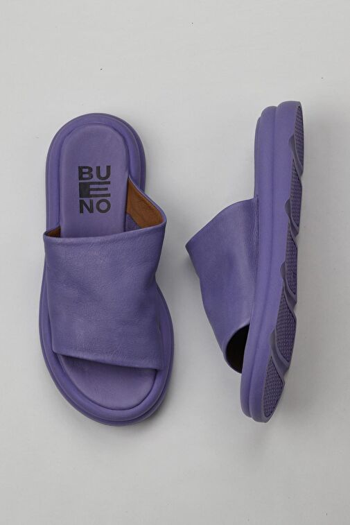 Bueno Shoes Lila Deri Kadın Düz Terlik 01wy9400 - Görsel 2