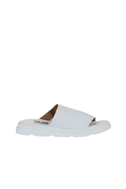 Bueno Shoes Beyaz Deri Kadın Düz Terlik 01wy9400 - Görsel 3