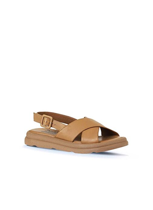 Bueno Shoes Taba Taba Deri Kadın Sandalet 01wy9403 - Görsel 4
