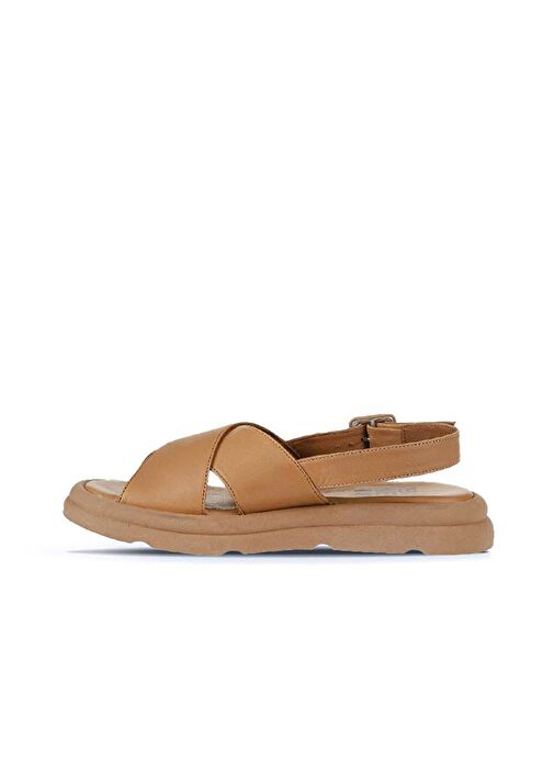 Bueno Shoes Taba Taba Deri Kadın Sandalet 01wy9403 - Görsel 5