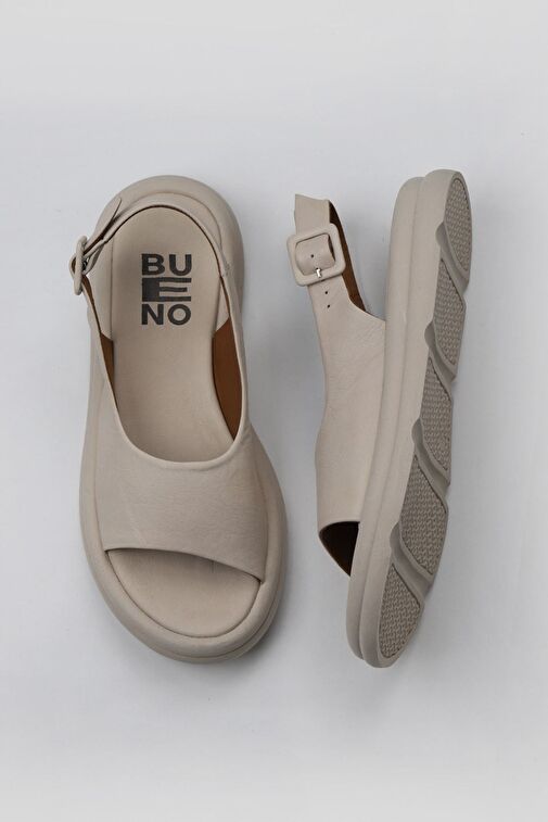 Bueno Shoes Krem Deri Kadın Sandalet 01wy9404 - Görsel 2
