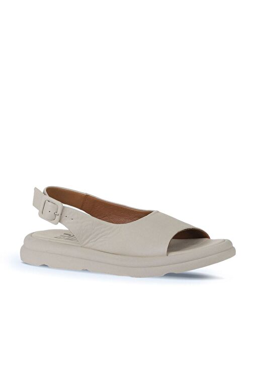 Bueno Shoes Krem Deri Kadın Sandalet 01wy9404 - Görsel 4