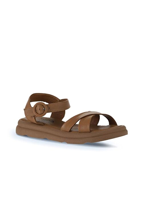 Bueno Shoes Taba Taba Deri Kadın Sandalet 01wy9409 - Görsel 4