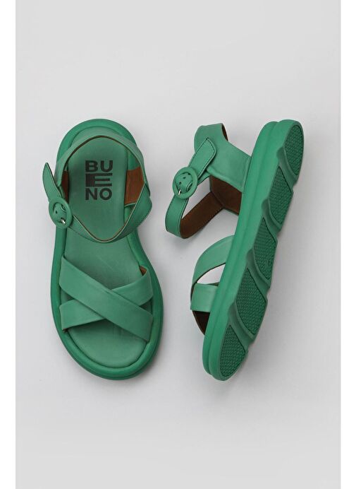 Bueno Shoes Yeşil Koyu Deri Kadın Sandalet 01wy9409 - Görsel 2