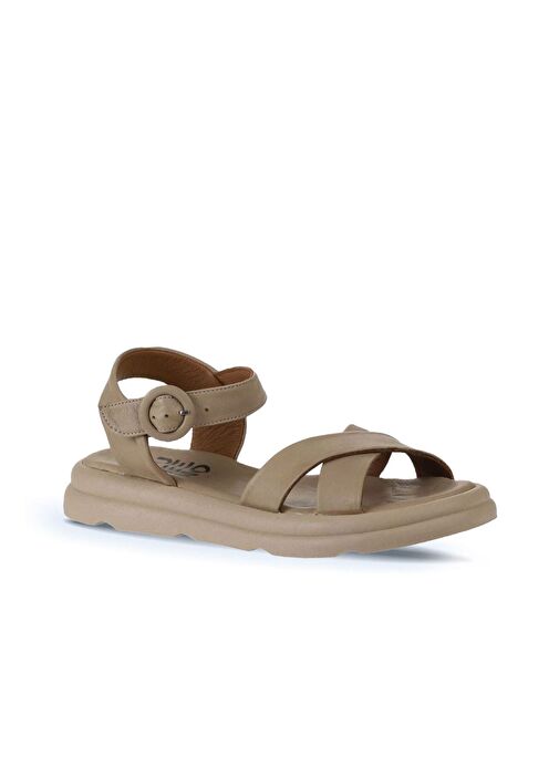 Bueno Shoes Vizon Vizon Deri Kadın Sandalet 01wy9409 - Görsel 4