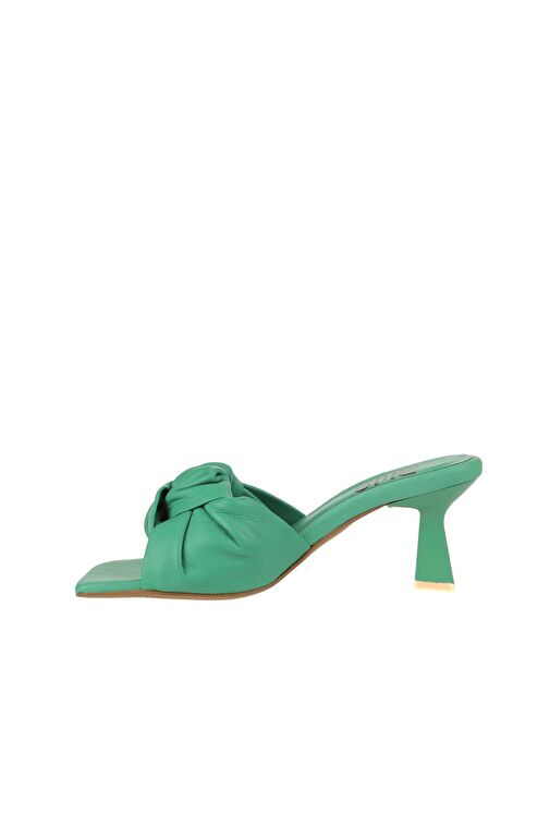 Bueno Shoes Yeşil Koyu Deri Kadın Topuklu Terlik 01wy6803 - Görsel 5