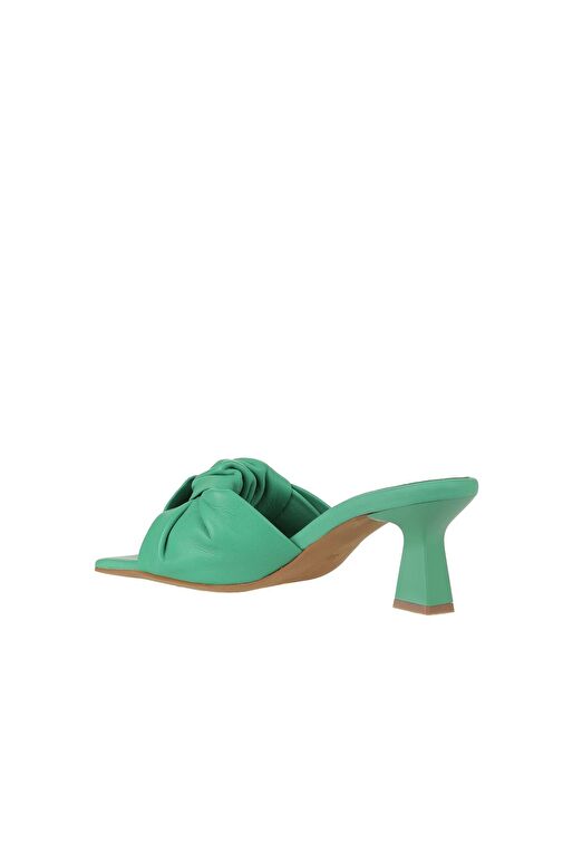 Bueno Shoes Yeşil Koyu Deri Kadın Topuklu Terlik 01wy6803 - Görsel 6