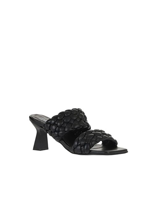 Bueno Shoes Siyah Deri Kadın Topuklu Terlik 01wy6804 - Görsel 4