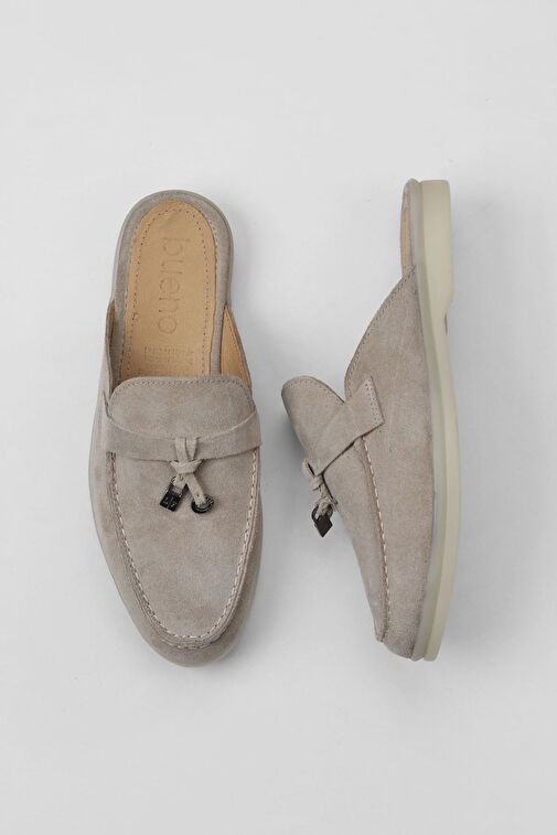 Bueno Shoes Bej Süet Kadın Düz Terlik 05wt103 - Görsel 2