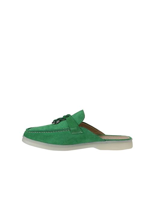 Bueno Shoes Yeşil Süet Kadın Düz Terlik 05wt103 - Görsel 5