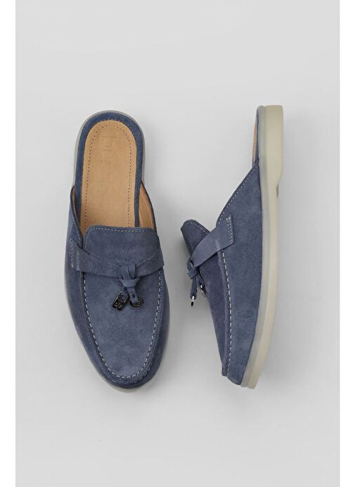 Bueno Shoes Mavi Süet Kadın Düz Terlik 05wt103 - Görsel 2
