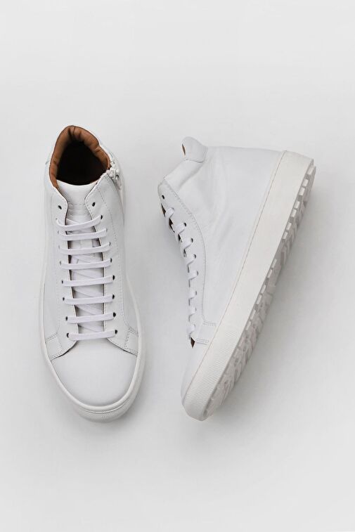 Bueno Shoes Beyaz Deri Kadın Düz Bot 01wz7700 - Görsel 2