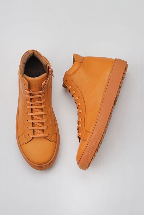Bueno Shoes Turuncu Deri Kadın Düz Bot 01wz7700 - Görsel 3